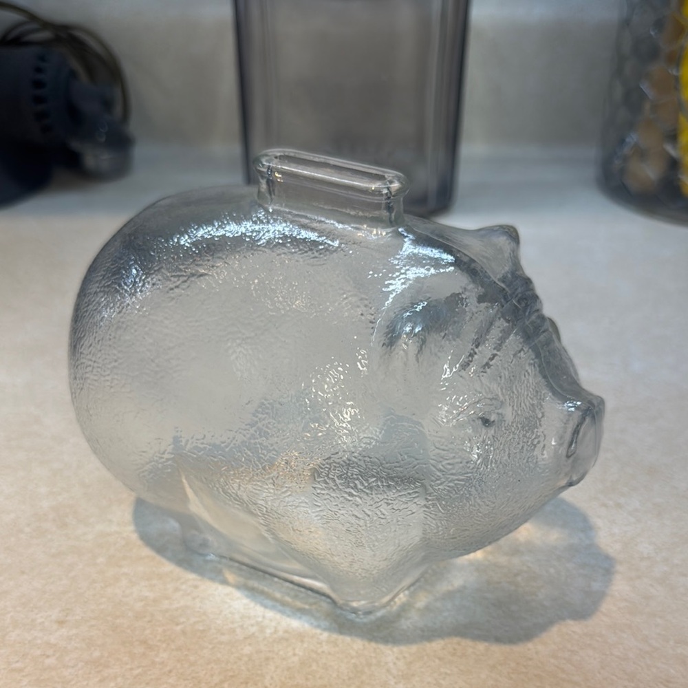 Vintage Anchor Hocking Glass Piggy Bank